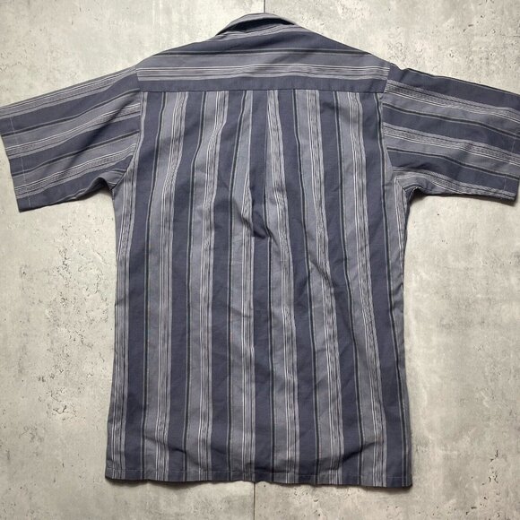 Vtg Triumph Of California Mens Small Striped Short Sleeve Button Up Shirt Gray - Picture 3 of 7